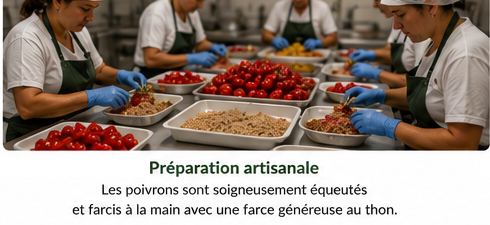 Poivrons farcis au thon préparés avec soin