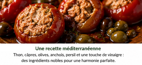 Ingrédients méditerranéens des poivrons farcis au thon